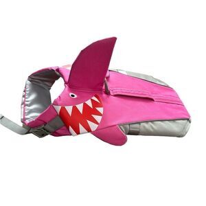 Easily Win Life Pink Dog Life Jacket – Shark Design Swim Vest Rescue Handle NWT